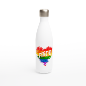 Pride Heart - White 17oz Stainless Steel Water BottlePride Heart – White 17oz Stainless Steel Water Bottle