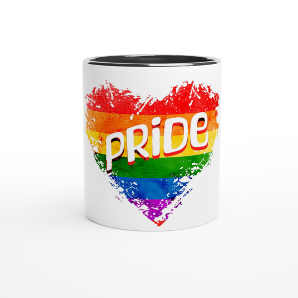 Pride Heart – White 11oz Ceramic Mug with Color Inside